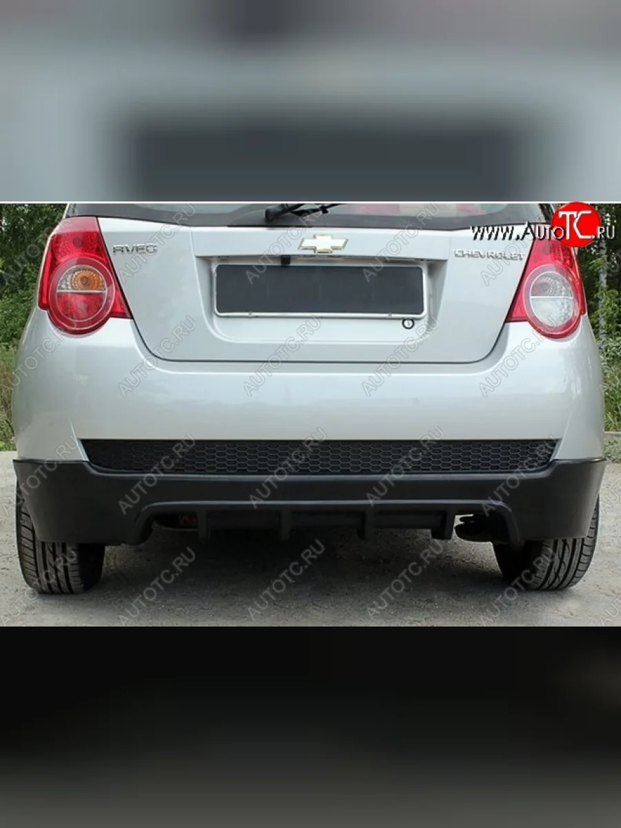 Накладка на задний бампер CT Chevrolet Aveo T200 хэтчбек 5 дв (2002-2008) (Неокрашенная)  в Воронеже Воронежской области