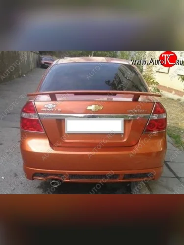 Накладка на задний бампер CT Chevrolet Aveo T250 седан рестайлинг (2006-2011)
