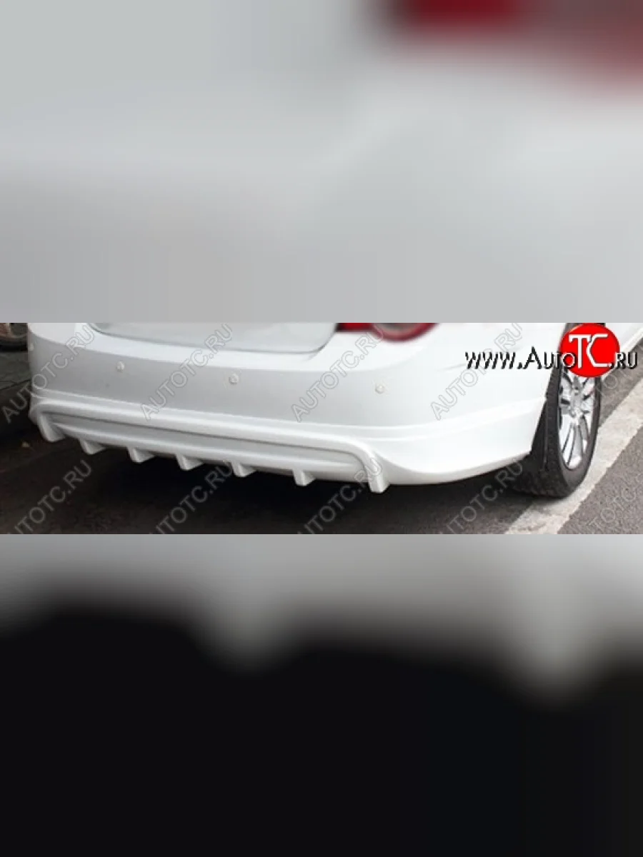 Накладка на задний бампер CT Chevrolet Aveo T300 седан (2011-2015) (Неокрашенная)  в Самаре Самарской области