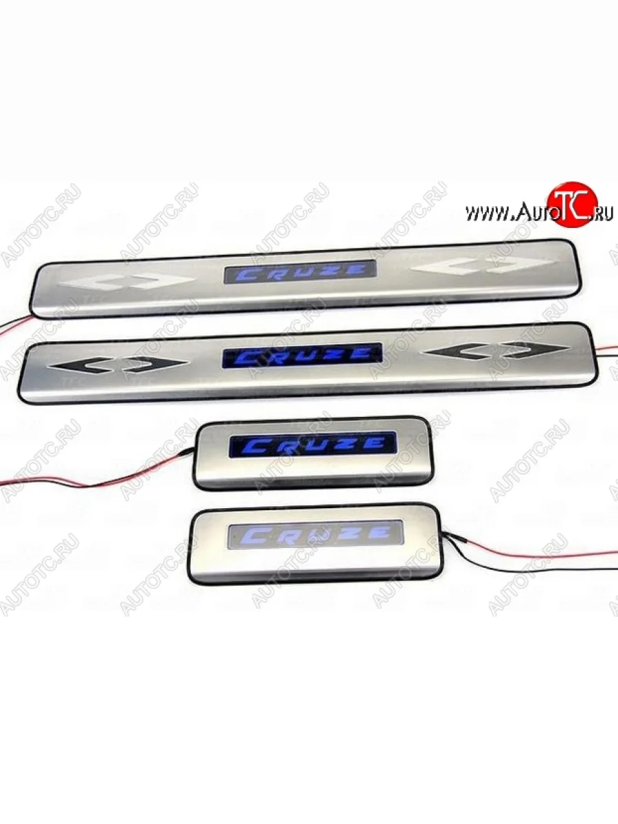 Накладки на порожки автомобиля СТ Chevrolet Cruze HR51S,HR81S хэтчбек (Япония) (2001-2008)  в Самаре Самарской области