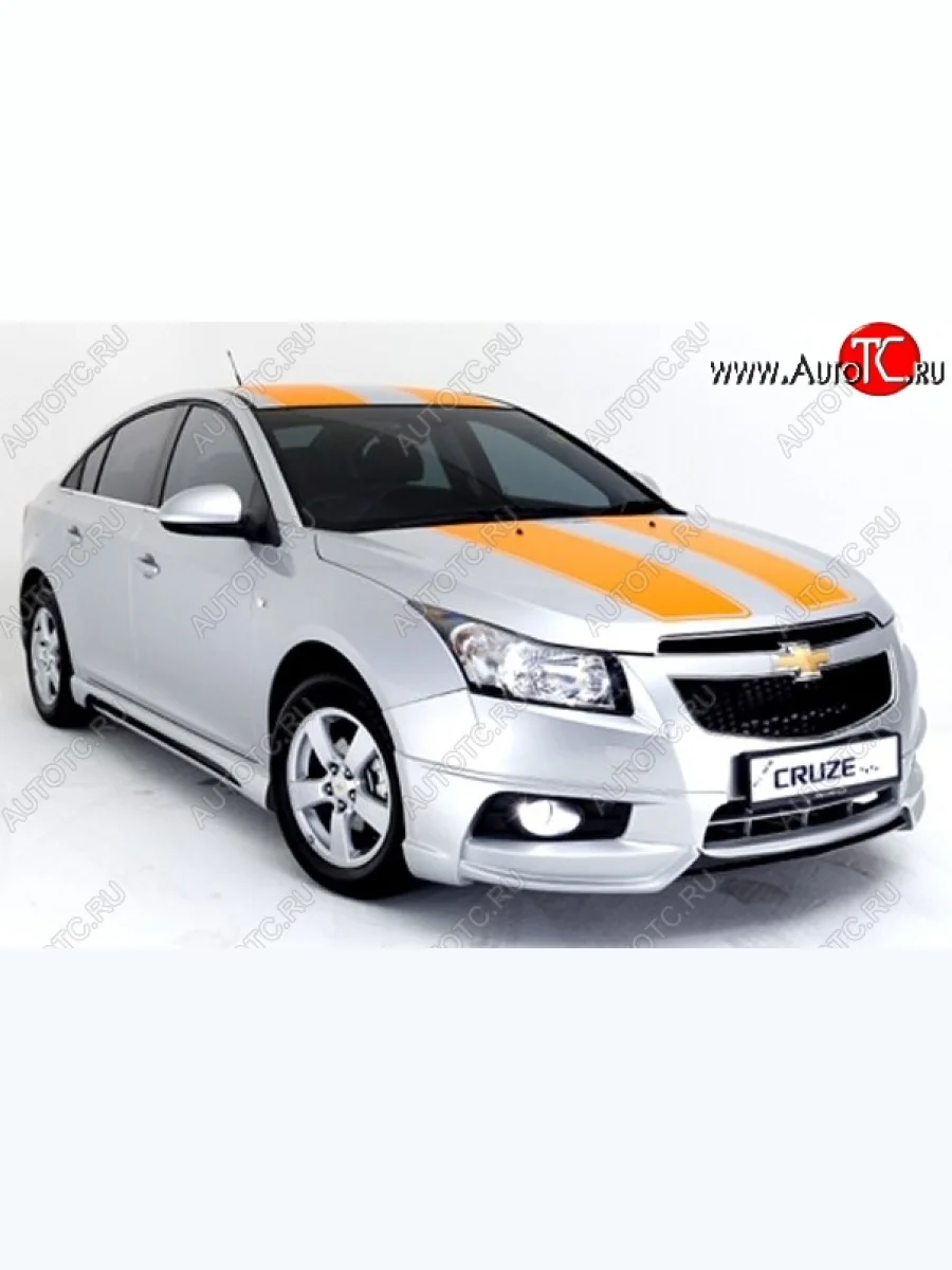 Накладка на передний бампер Extrime Chevrolet Cruze J308 универсал рестайлинг (2012-2015) (Неокрашенная)  в Керчи Республика Крым