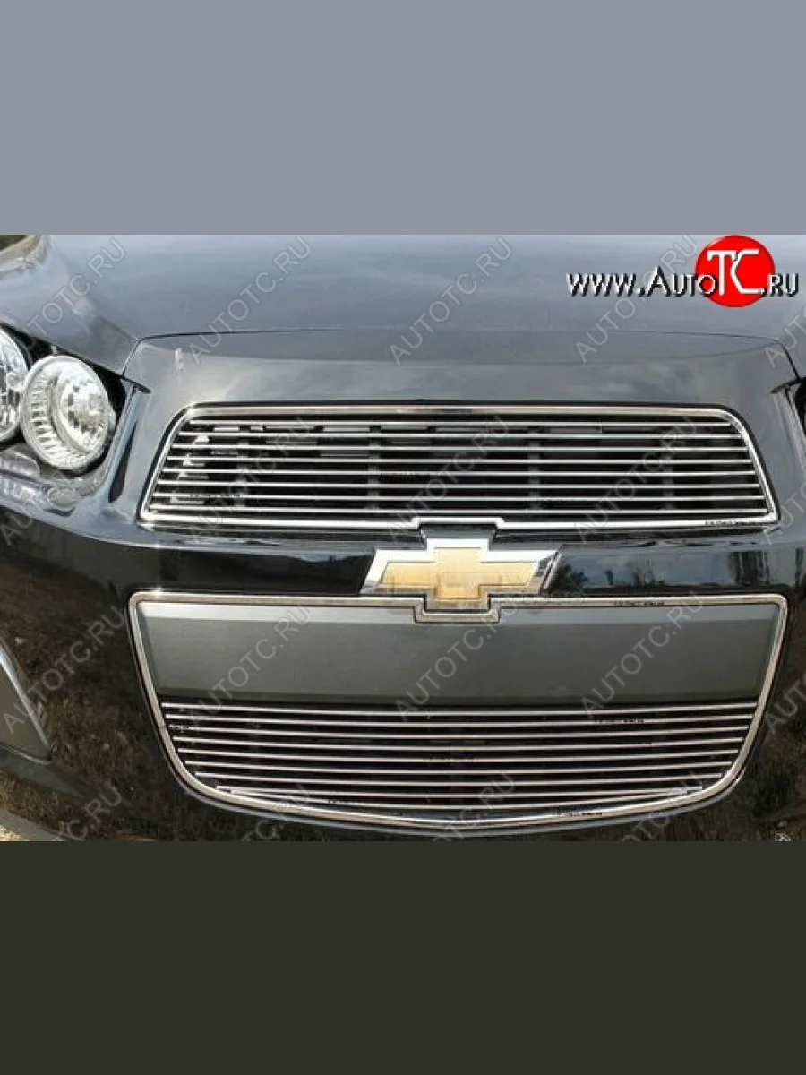 Декоративные вставки решетки радиатора и переднего бампера CT Chevrolet Aveo T300 хэтчбек (2011-2015) (Неокрашенная)  в Самаре Самарской области