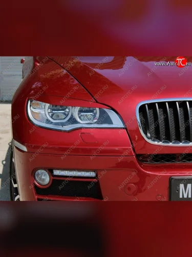 Реснички на фары (рестайлинг) Tuning-Sport v2 (для Led оптики) BMW X6  E71 (2008-2012) дорестайлинг