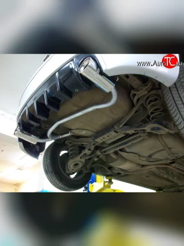 Разводка глушителя на две стороны (раздвоенный выхлоп) Sport (Без насадок) Ford Focus  2 (2004-2008) хэтчбэк 3 дв. дорестайлинг, хэтчбэк 5 дв. дорестайлинг