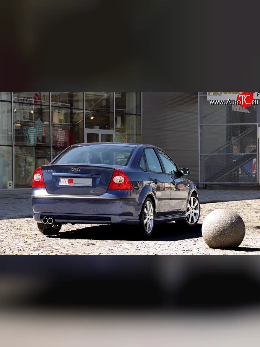 Накладка бампера MS Ford Focus 2  седан дорестайлинг (2004-2008) (Неокрашенная)  в Самаре Самарской области