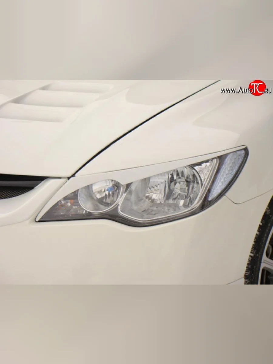 Реснички Mugen v2 на фары Honda Civic FD седан дорестайлинг (2005-2008) (Неокрашенные)  в Самаре Самарской области