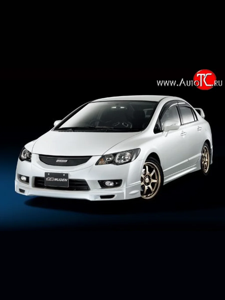 Накладка переднего бампера Mugen Style  Honda Civic (2009-2011) FD (Неокрашенная)  в Самаре Самарской области