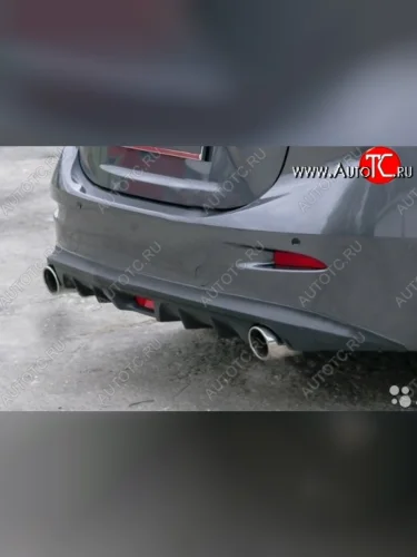 Диффузор заднего бампера Sport v2 Mazda 3/Axela  BM (2013-2016) дорестайлинг, хэтчбэк