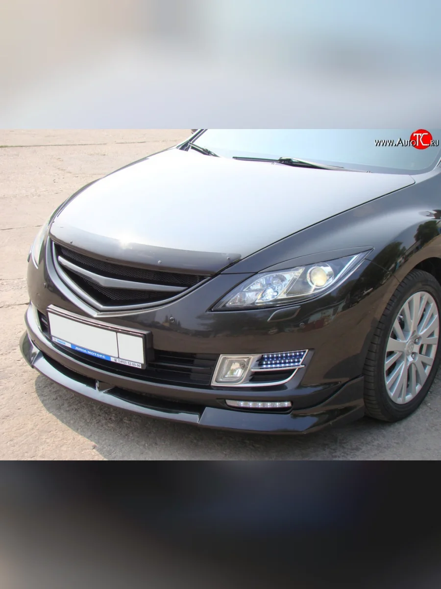 Накладка Sport на передний бампер в комплектации Turing Mazda 6 GH дорестайлинг лифтбэк (2007-2010) (Неокрашенная)  в Керчи Республика Крым