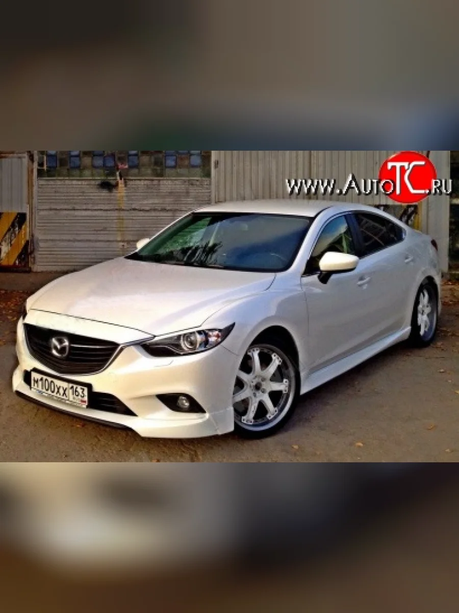 Накладки на передний бампер SkyActivSport Mazda 6 GJ дорестайлинг седан (2012-2015) (Неокрашенная)  в Керчи Республика Крым