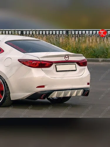 Диффузор заднего бампера Sport v4 Mazda 6  GJ (2015-2018) 1-ый рестайлинг седан