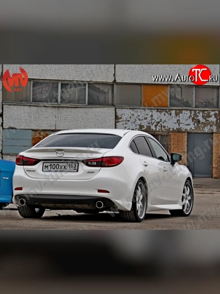 Накладки на задний бампер SkyActivSport Mazda 6 GJ дорестайлинг седан (2012-2015) (Неокрашенная)  в Воронеже Воронежской области