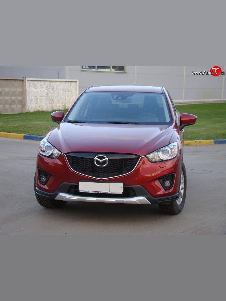 Накладка Sport Line на передний бампер Mazda CX-5 KE дорестайлинг (2011-2014) (Неокрашенная)  в Перми Пермском крае