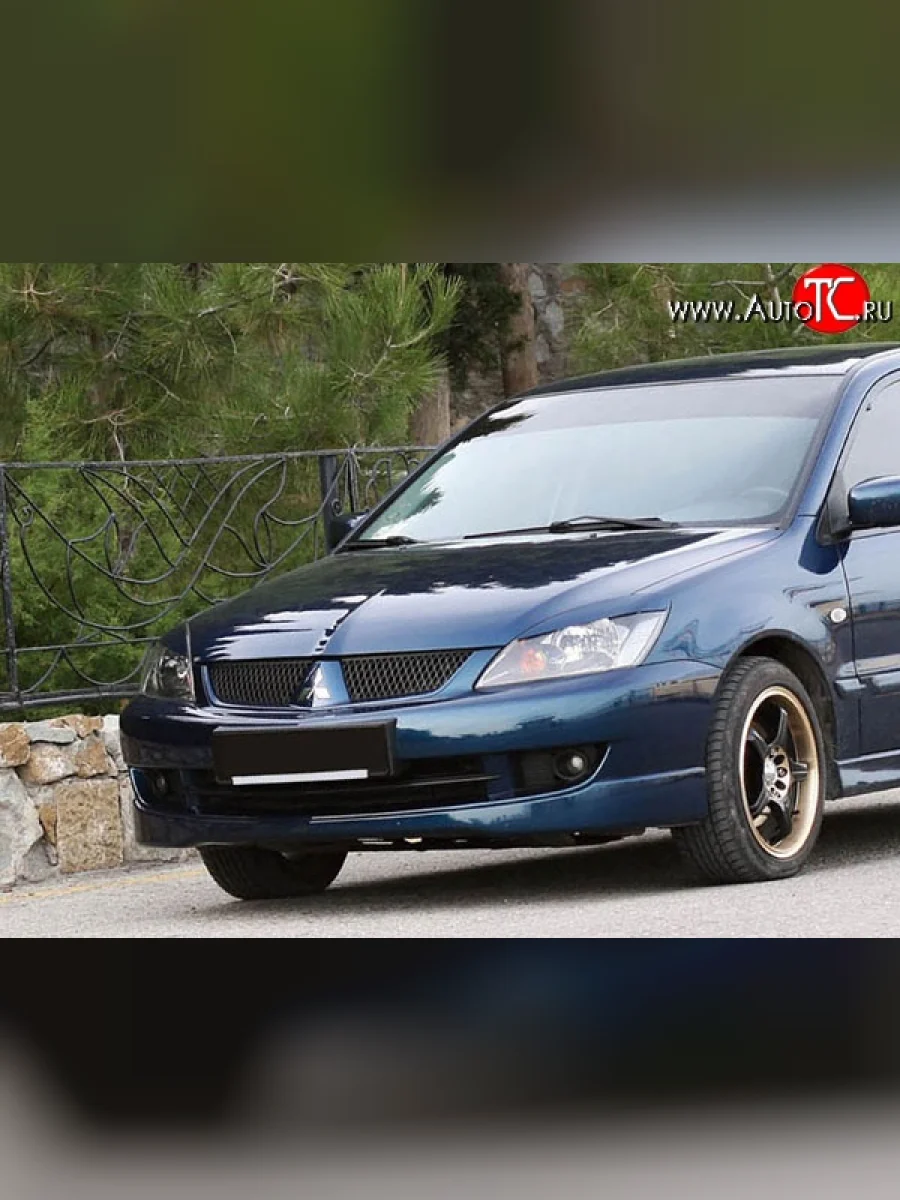 Накладка переднего бампера Sport 2.0 Mitsubishi Lancer 9 CS седан 2-ой рестайлинг (2005-2009) (Неокрашенная)  в Перми Пермском крае