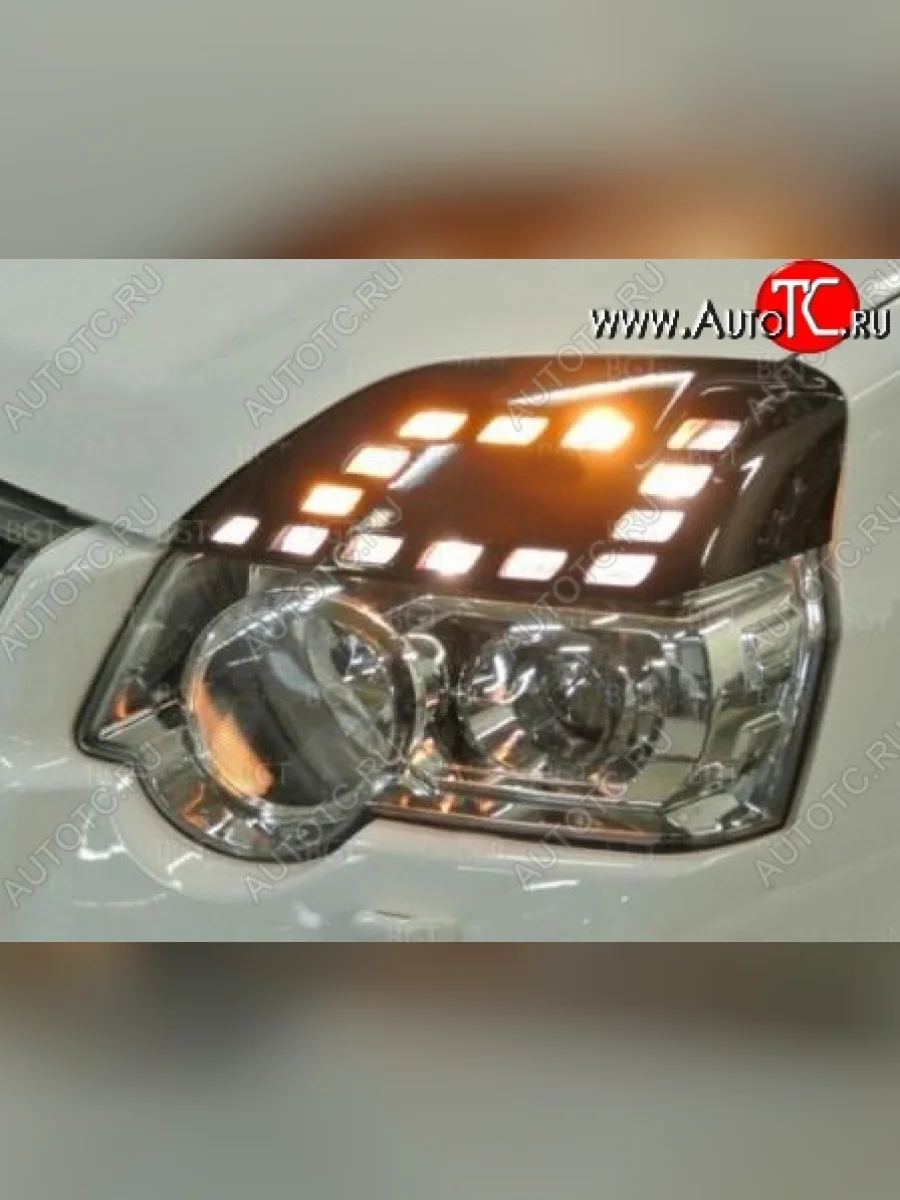 Реснички на фары Tuning-Sport Nissan X-trail 2 T31 рестайлинг (2010-2015) (Неокрашенные)  в Керчи Республика Крым