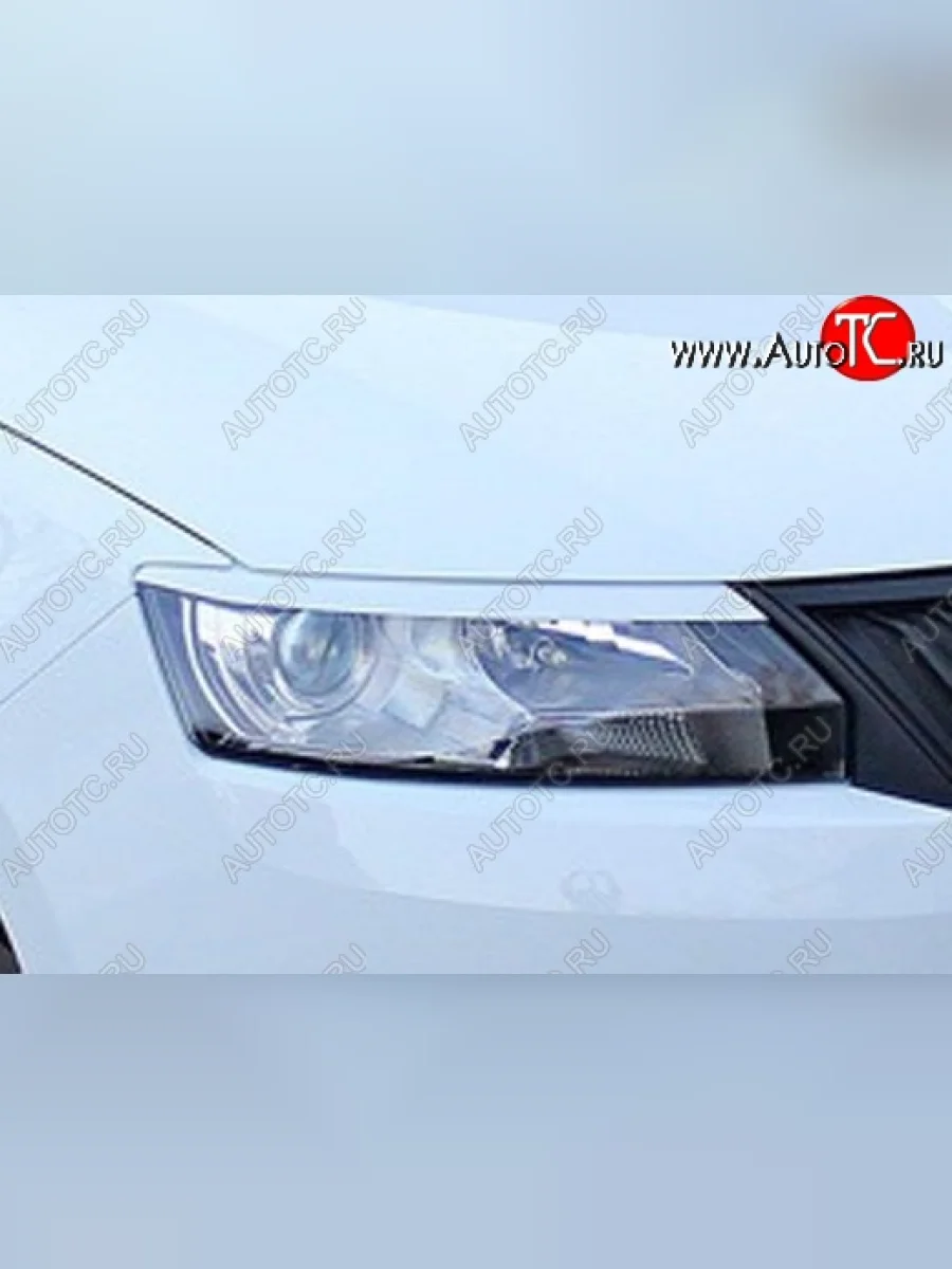 Реснички на фары Tuning-Sport v1 (короткие) Skoda Rapid NH1 хэтчбэк дорестайлинг (2012-2017) (Неокрашенные)  в Самаре Самарской области