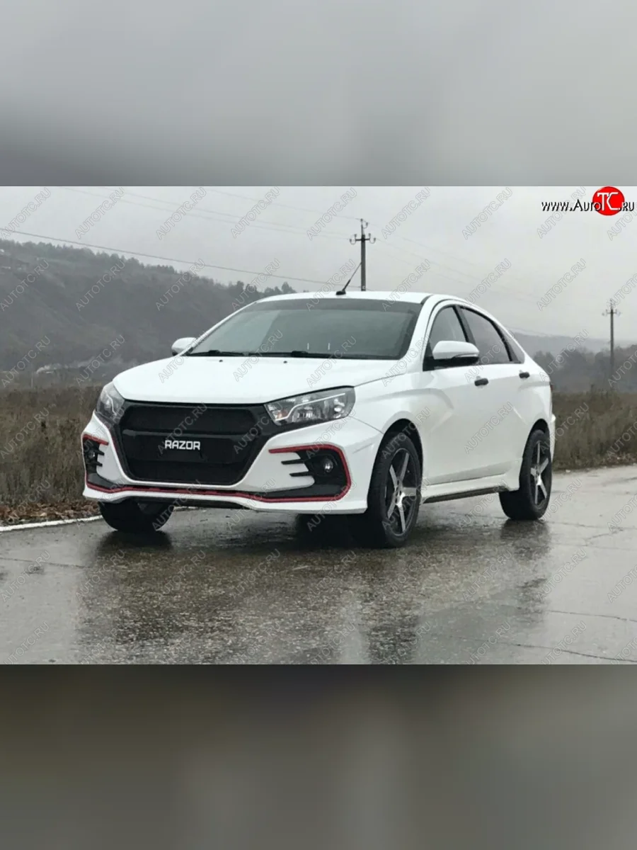 Передний бампер Razor  Лада ВАЗ  Веста ( 2180,  SW 2181), Веста NG ( 2180,  SW 2181) (Неокрашенный)  с доставкой в г. Керчь