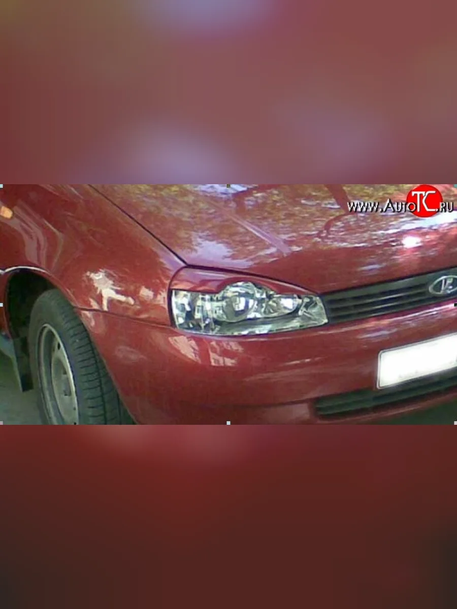 Реснички на фары Кураж v2 Лада ВАЗ Калина 1118 седан (2004-2013) (Неокрашенные)  в Керчи Республика Крым