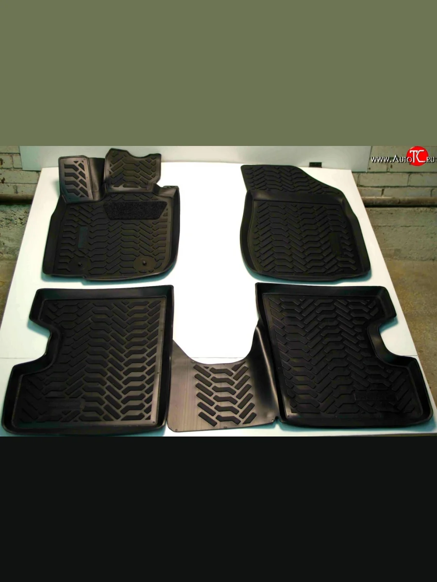 Комплект ковриков в салон Aileron 4 шт. (полиуретан, 3D с подпятником, без 3-го ряда) Лада ВАЗ Ларгус дорестайлинг R90 (2012-2021)  с доставкой в г. Пермь