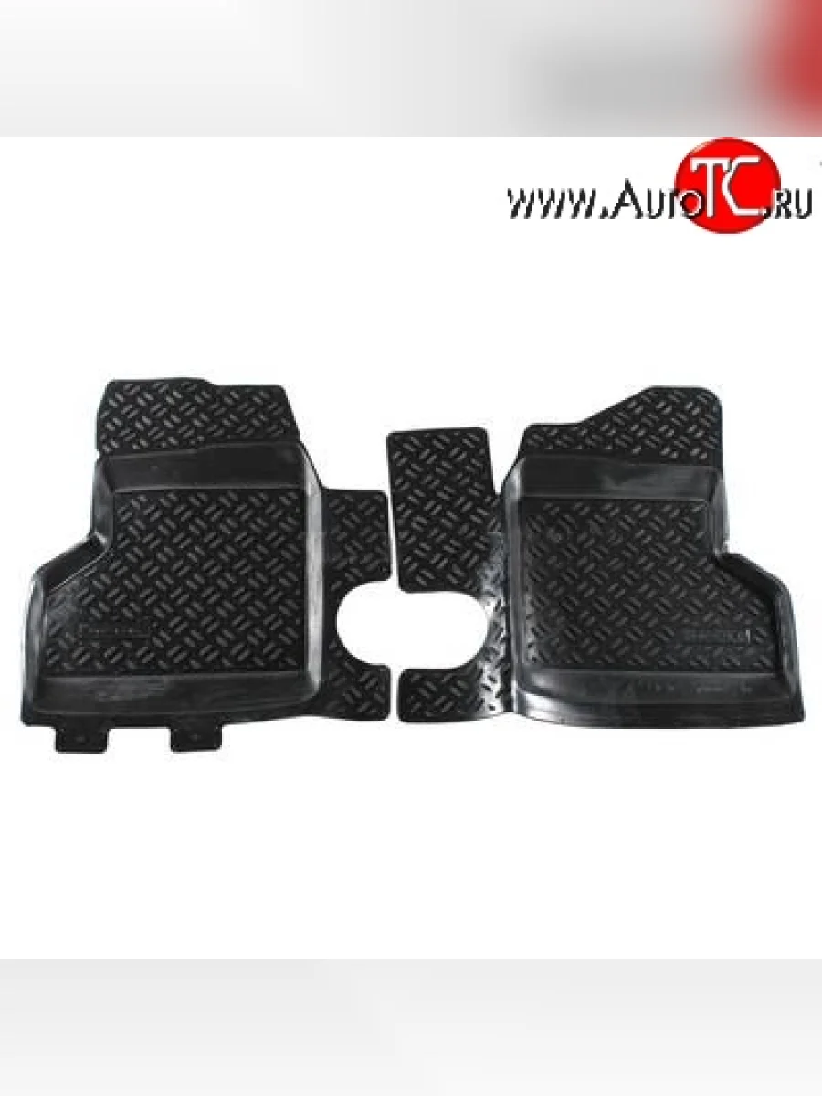 Комплект ковриков в салон Aileron 2 шт. (полиуретан, передние с перемычкой, в т.ч. 4х4)  ГАЗ ГАЗель (1994-2002) 3302, 2705  в Керчи Республика Крым