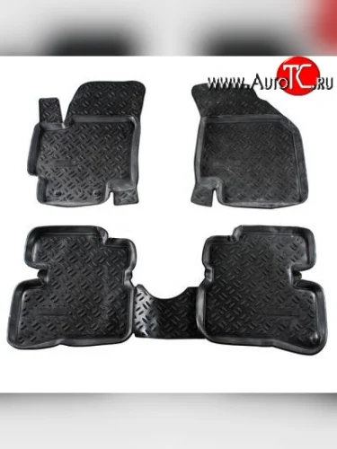 Комплект ковриков в салон Aileron 4 шт. (полиуретан) KIA Rio 2 JB дорестайлинг седан (2005-2009)