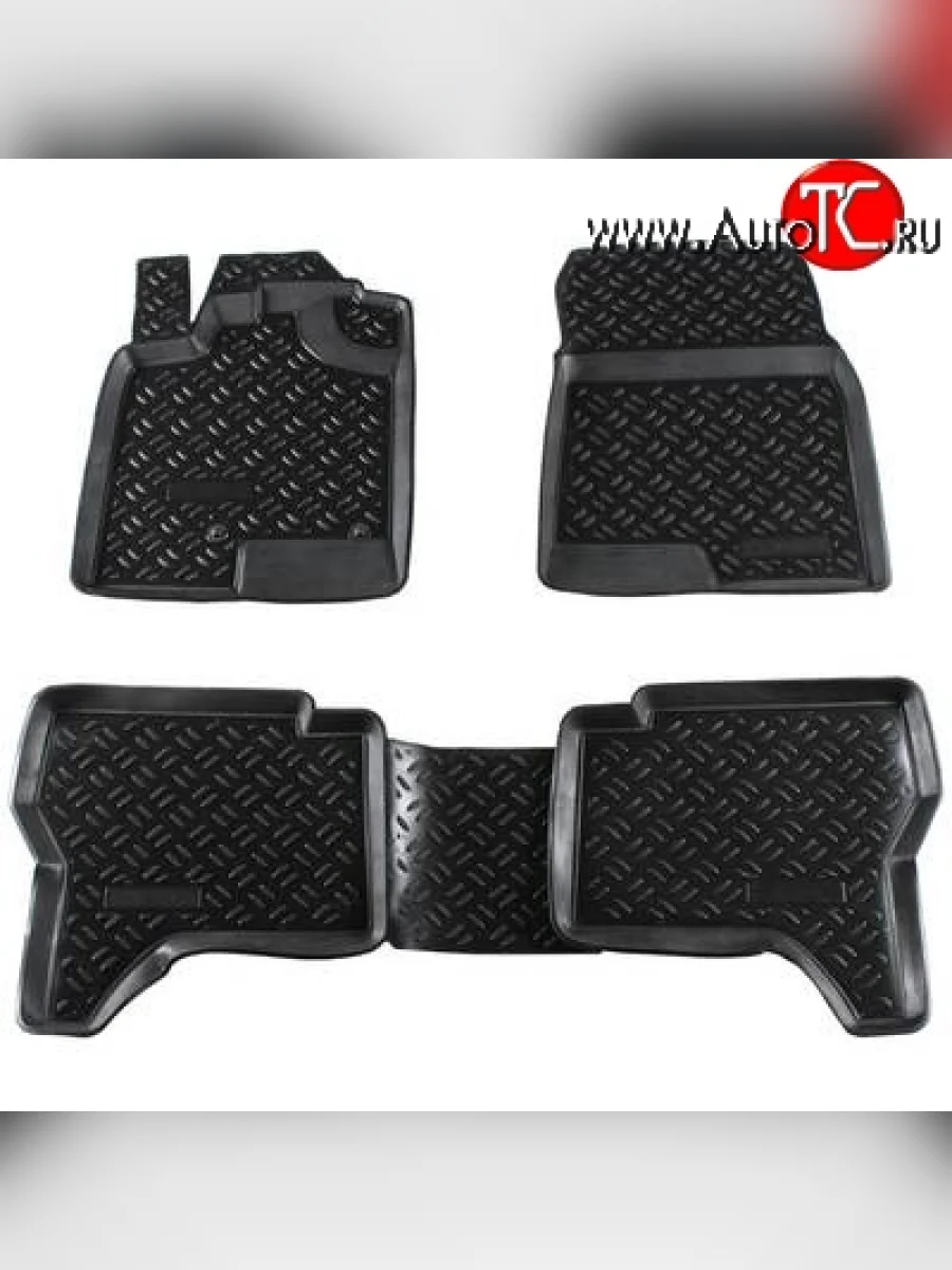 Комплект ковриков в салон Aileron 4 шт. (3D с подпятником, полиуретановый) Mitsubishi Pajero 4 V90 дорестайлинг (2006-2011)  в Керчи Республика Крым
