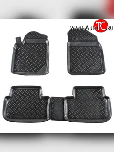 Комплект ковриков в салон Aileron 4 шт. (полиуретан) Peugeot 407 седан (2004-2010)