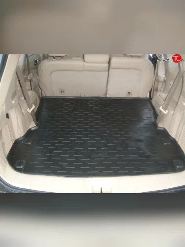 Коврик в багажник (7 мест, длинный) Aileron (полиуретан) Nissan Pathfinder R52 дорестайлинг (2012-2017)