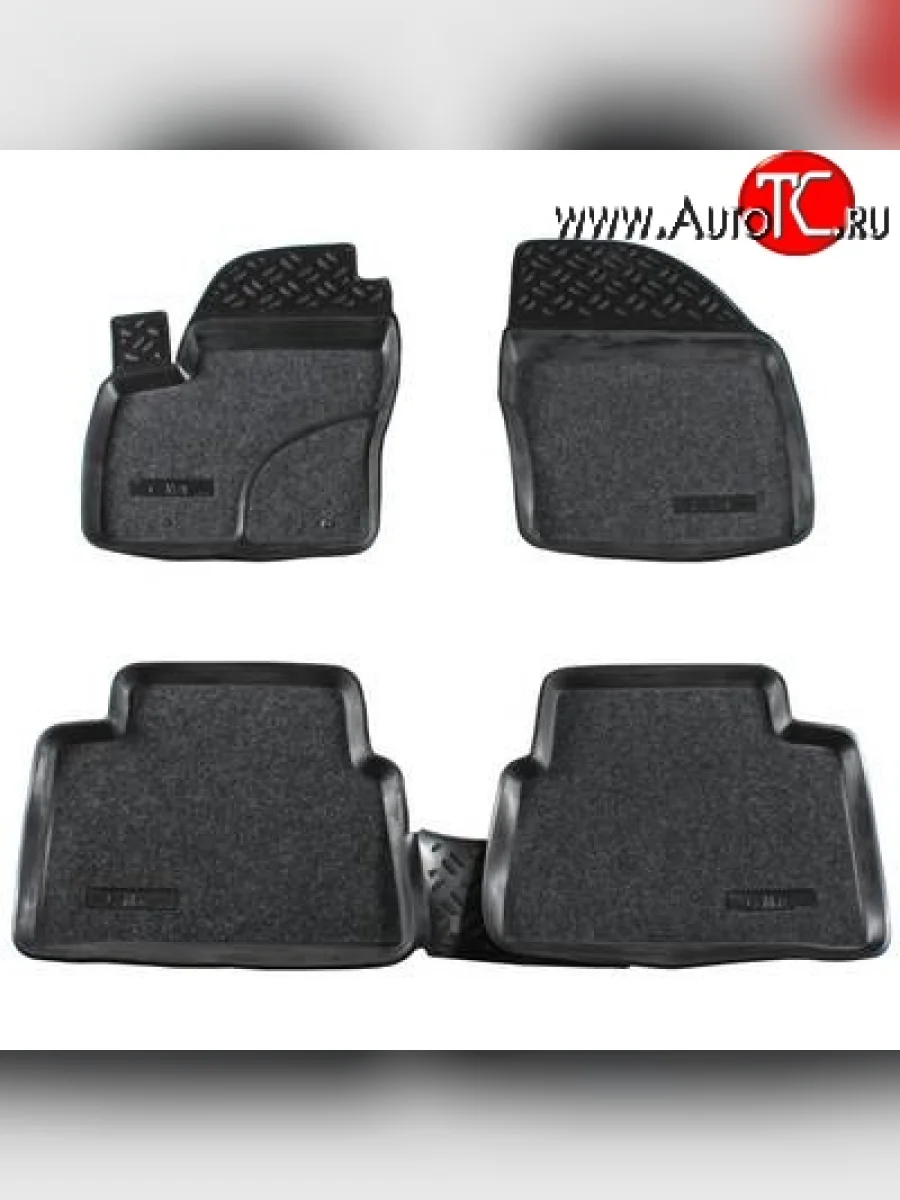 Комплект ковриков в салон Aileron 4 шт. (полиуретан, покрытие Soft) Ford C-max Mk1 рестайлинг (2007-2010)  с доставкой в г. Керчь
