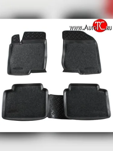 Комплект ковриков в салон Aileron 4 шт. (полиуретан, покрытие Soft) Hyundai Sonata NF дорестайлинг (2004-2008)