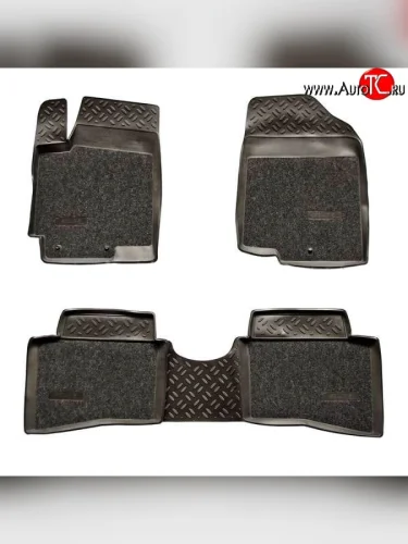 Комплект ковриков в салон Aileron 4 шт. (полиуретан, покрытие Soft) KIA Rio 3 QB хэтчбек 5 дв. дорестайлинг (2011-2015)