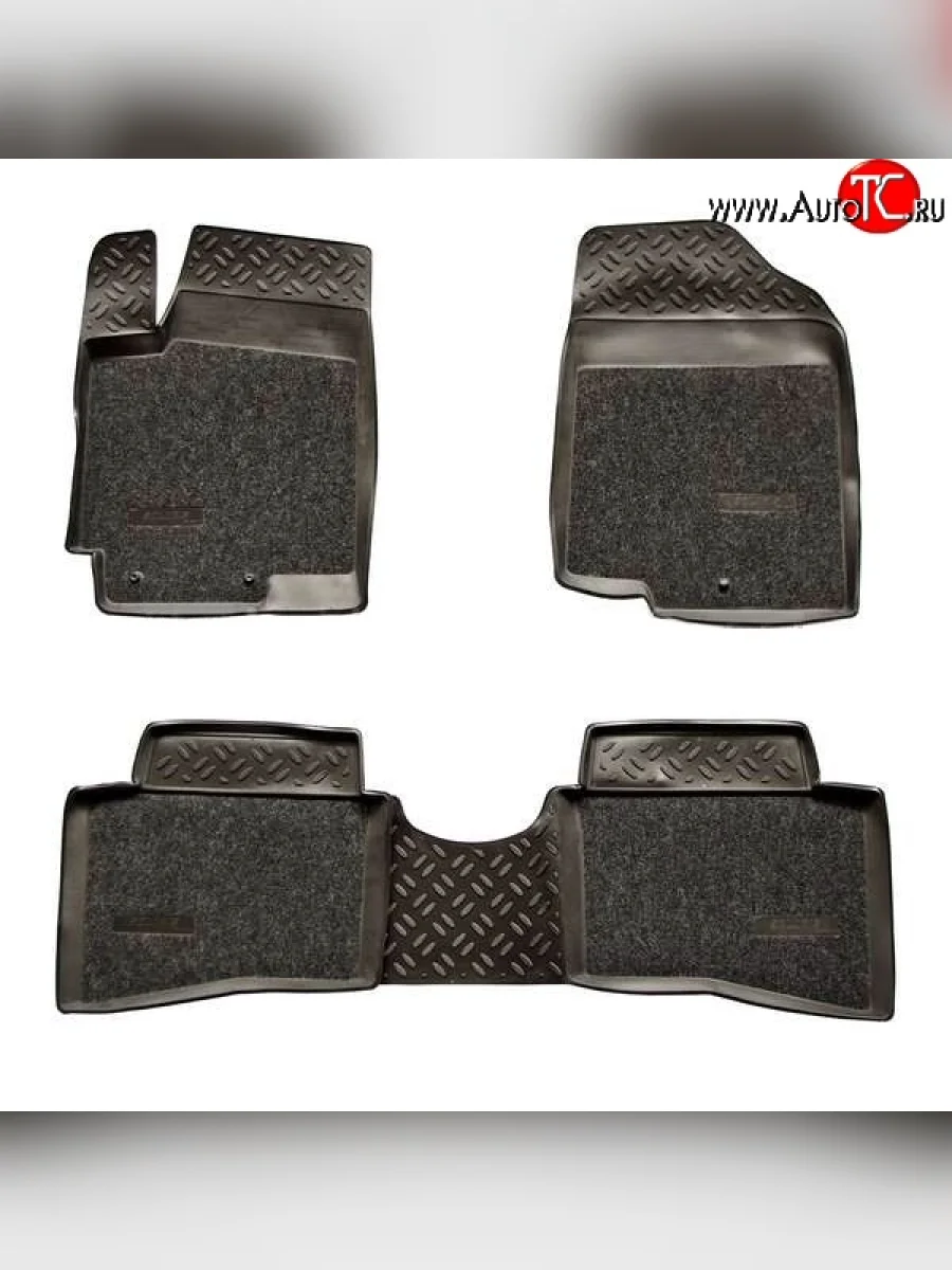 Комплект ковриков в салон Aileron 4 шт. (полиуретан, покрытие Soft) KIA Rio 3 QB хэтчбек 5 дв. дорестайлинг (2011-2015)  в Самаре Самарской области