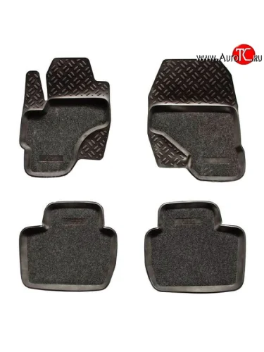 Комплект ковриков в салон Aileron 4 шт. (полиуретан, покрытие Soft) Mitsubishi Colt Z20, Z30 хэтчбэк 3 дв. дорестайлинг (2002-2009)