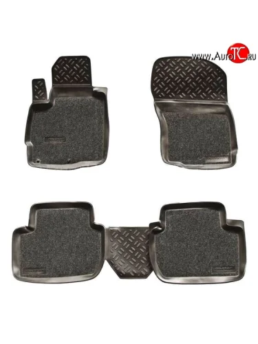 Комплект ковриков в салон Aileron 4 шт. (полиуретан, покрытие Soft) Mitsubishi Outlander XL (CW)  дорестайлинг (2005-2009)