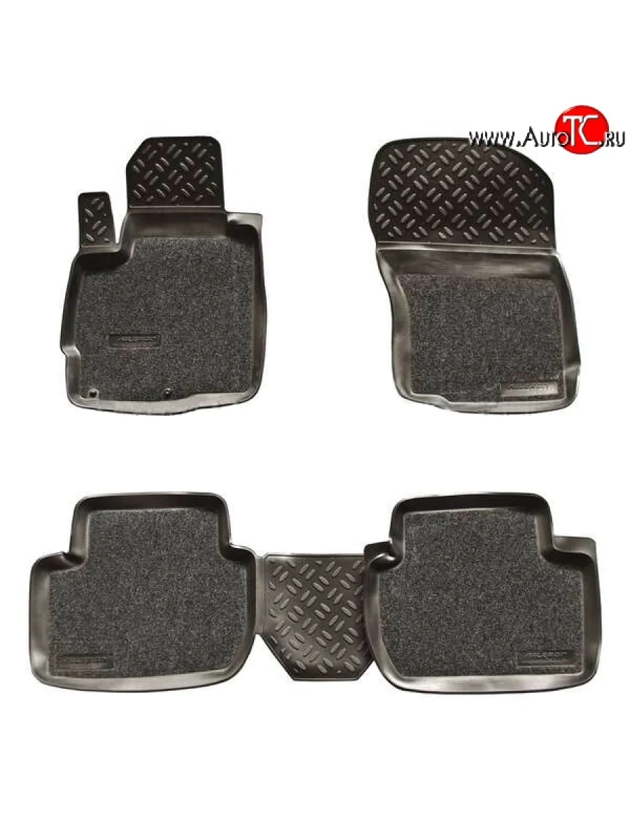 Комплект ковриков в салон Aileron 4 шт. (полиуретан, покрытие Soft) Mitsubishi Outlander XL (CW)  дорестайлинг (2005-2009)  в Керчи Республика Крым