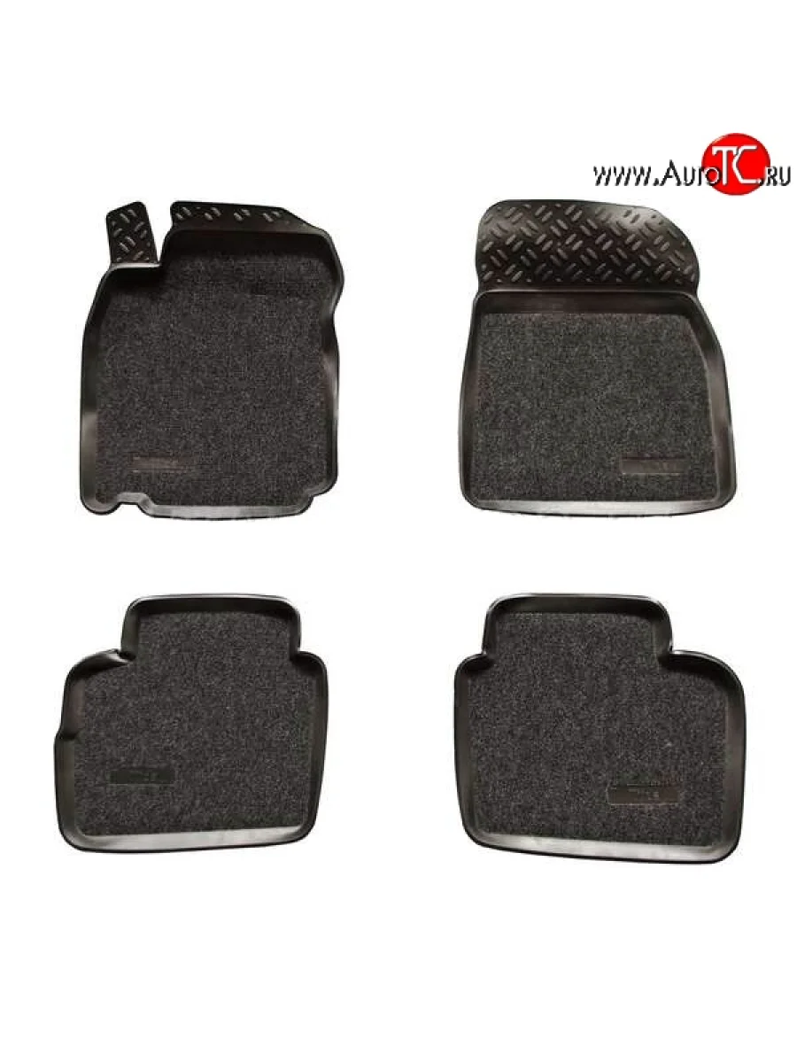 Комплект ковриков в салон Aileron 4 шт. (полиуретан, покрытие Soft) Nissan Tiida 1 C11 хэтчбэк дорестайлинг, Япония (2004-2007)  в Керчи Республика Крым