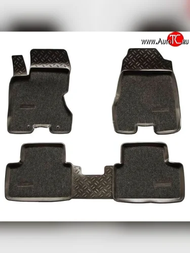 Комплект ковриков в салон Aileron 4 шт. (полиуретан, покрытие Soft) Nissan X-trail 2 T31 дорестайлинг (2007-2011)