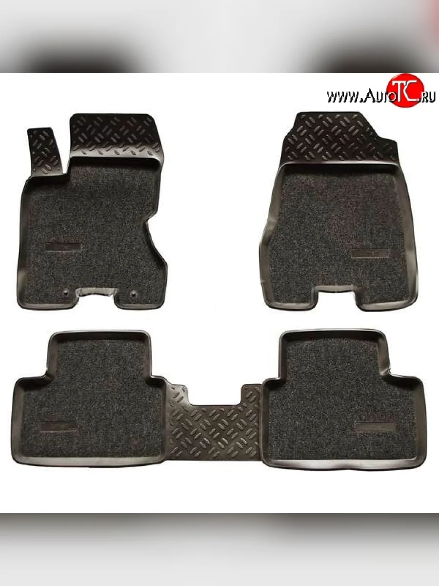 Комплект ковриков в салон Aileron 4 шт. (полиуретан, покрытие Soft) Nissan X-trail 2 T31 дорестайлинг (2007-2011)  в Перми Пермском крае