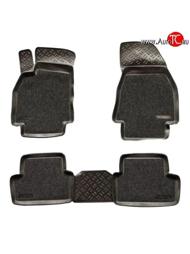 Комплект ковриков в салон Aileron 4 шт. (полиуретан, покрытие Soft) Renault Megane седан  дорестайлинг (2002-2006)
