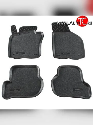 Комплект ковриков в салон Aileron 4 шт. (полиуретан, покрытие Soft) Skoda Octavia A5 дорестайлинг универсал (2004-2008)