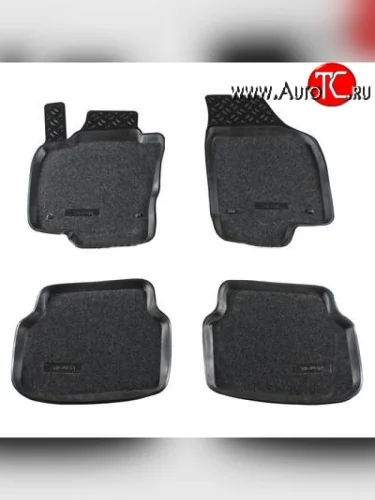 Комплект ковриков в салон Aileron 4 шт. (полиуретан, покрытие Soft) Volkswagen Tiguan NF дорестайлинг (2006-2011)