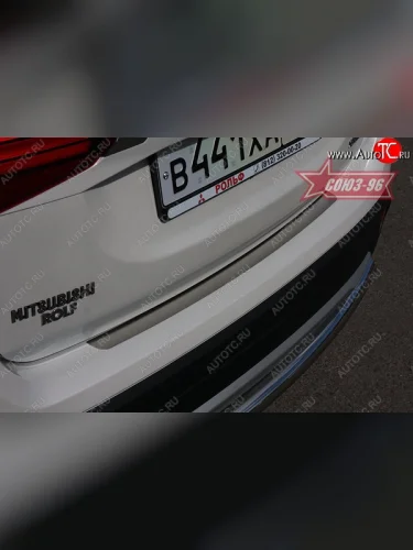 Накладка защитная на задний бампер Souz-96 Mitsubishi Outlander GF 2-ой рестайлинг (2015-2018)