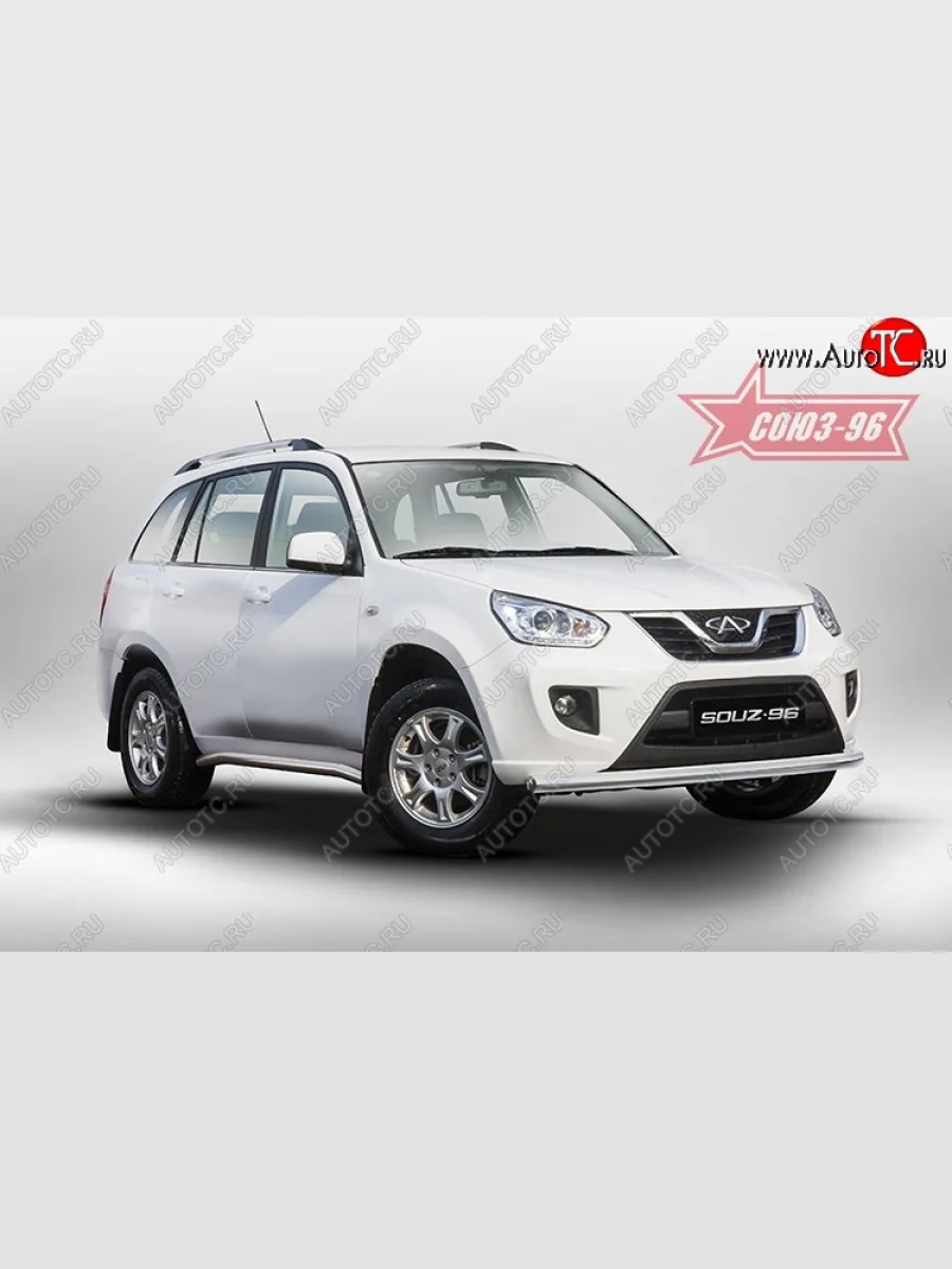 Защита переднего бампера одинарная Souz-96 (d60) Chery Tiggo T11 рестайлинг (2013-2016)  с доставкой в г. Керчь