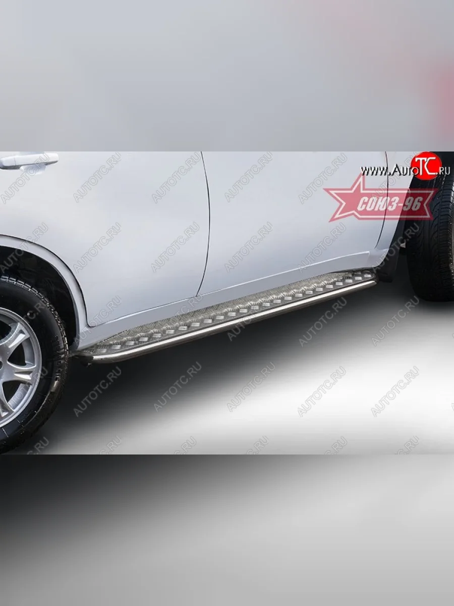 Защита порогов с листом Souz-96 (d42).  Chery Tiggo T11 (2013-2016)  в Самаре Самарской области