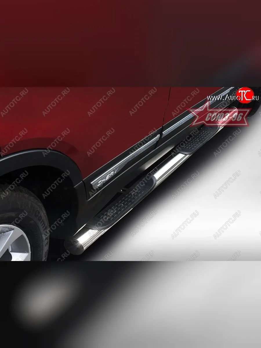Защита порогов с проступью Souz-96 (d76) Chery Tiggo 5 (T21) дорестайлинг (2014-2017)  в Самаре Самарской области