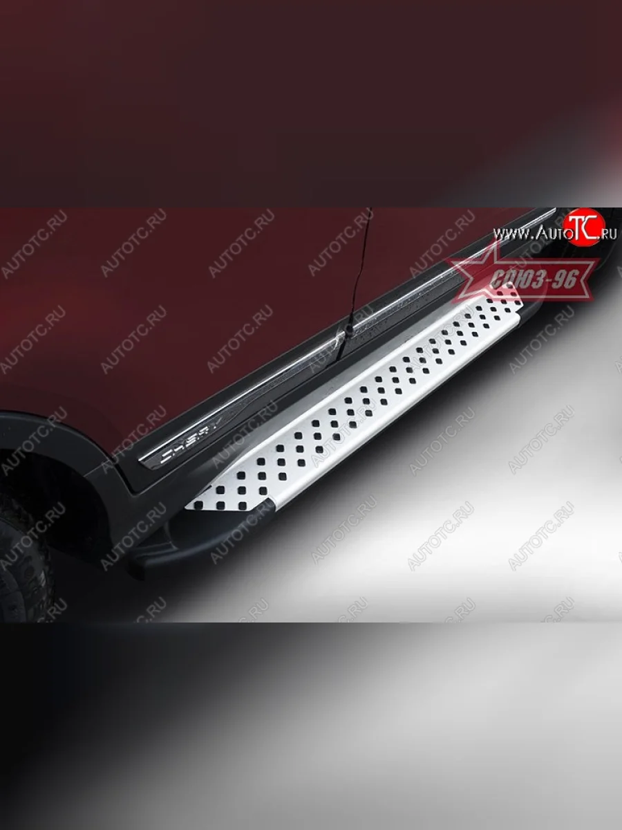 Пороги из алюминиевого профиля Souz-96 Chery Tiggo 5 (T21) дорестайлинг (2014-2017)  в Самаре Самарской области