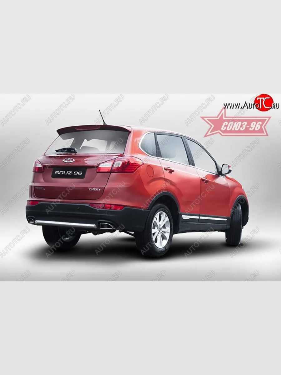 Защита заднего бампера d60 Souz-96 Chery Tiggo 5 (T21) дорестайлинг (2014-2017)  в Керчи Республика Крым