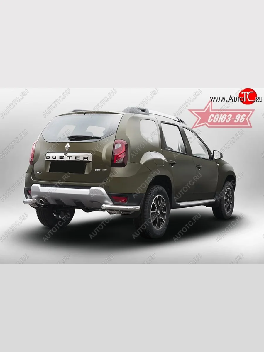 Защита заднего бампера из двух боковых уголков (d60) Souz-96 Renault Duster HS рестайлинг (2015-2021)  в Керчи Республика Крым