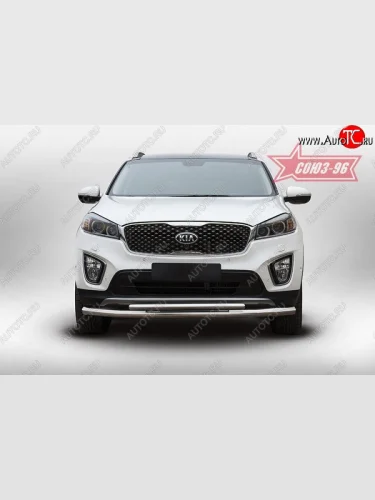 Защита переднего бампера двойная Souz-96 (d60/42) KIA Sorento  UM/Prime (2014-2018) дорестайлинг