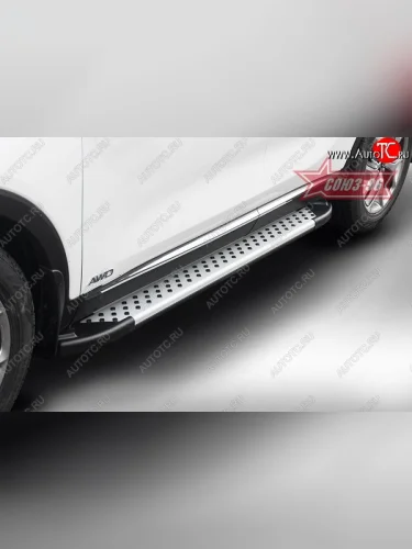 Пороги из алюминиевого профиля Souz-96 KIA Sorento UM/Prime дорестайлинг (2014-2018)